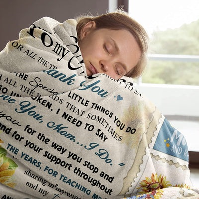 To My Mom Blanket Sunflower Blanket for Mom Birthday Gift for Mom from Daughter Throw Blanket