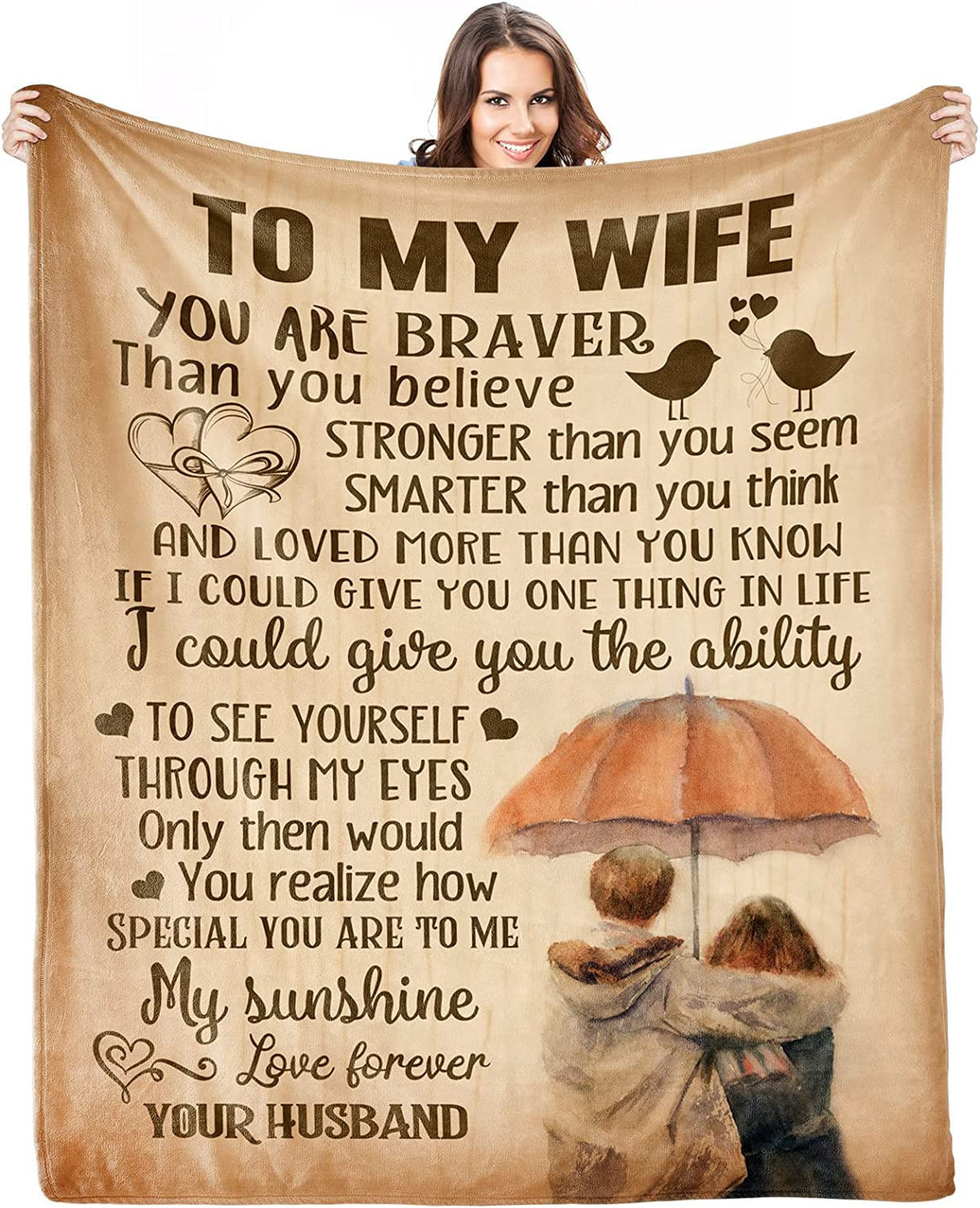 Blanket Gift for Wife To My Wife Throw Blanket Anniversary Wedding Gift for Wife