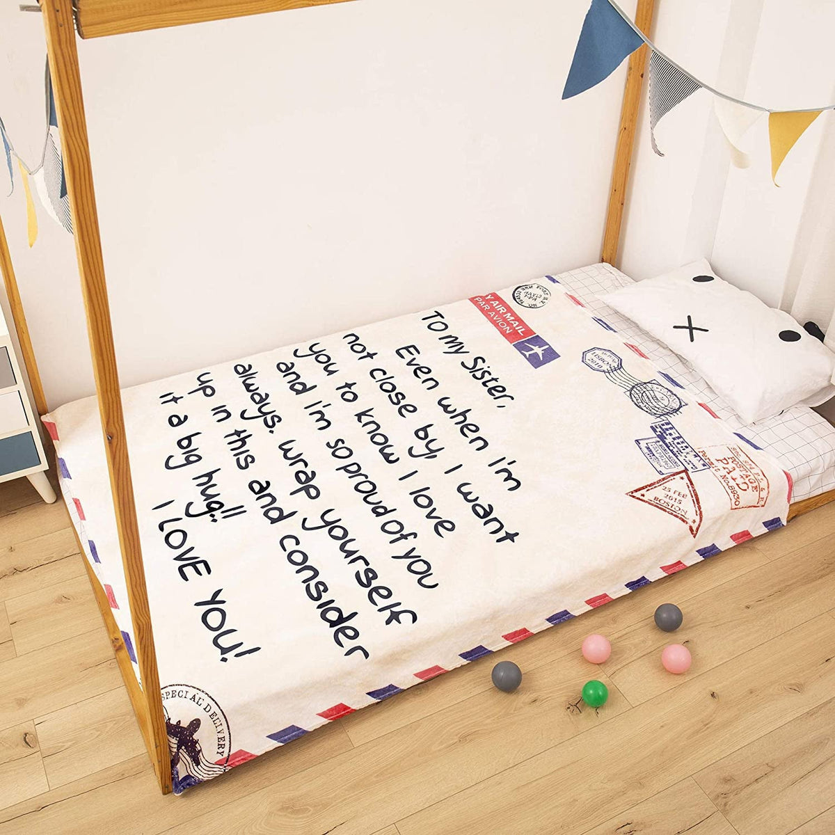 Love Letter To Sister Blanket Birthday Gifts From Sister Blanket Personalized Custom Throw Blankets (To My Sister White)