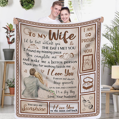 to My Wife Soft Throw Blanket, Wife Gifts from Husband for Anniversary, Romantic Gifts for Wife