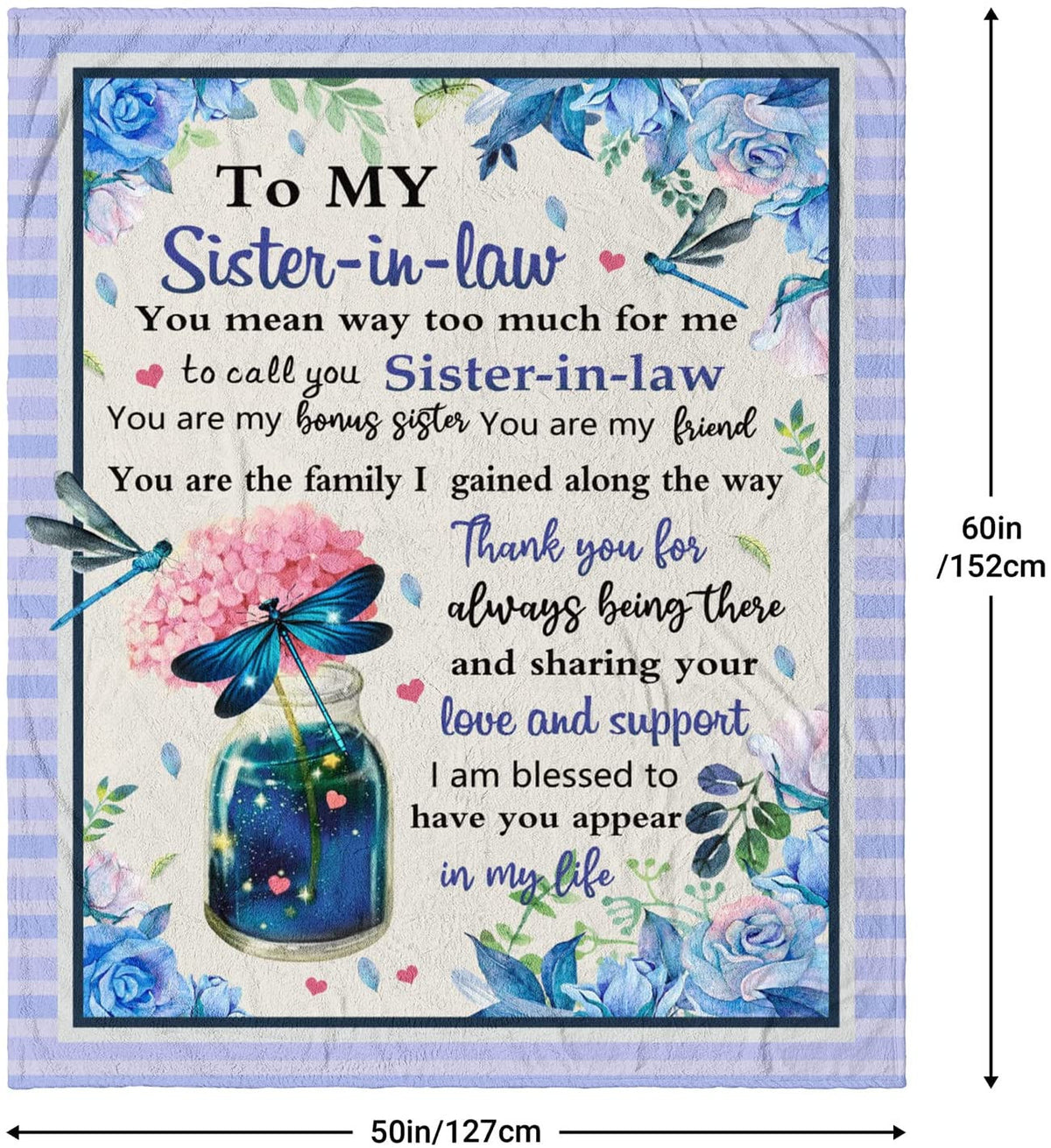 Sister In Law Gifts Blanket Gifts For Sister In Law Bonus Sister Gifts For Birthday Christmas Wedding Engagement Throw Blankets Flannel Fleece Soft Warm Cozy For Bed Sofa Couch 50���X60���