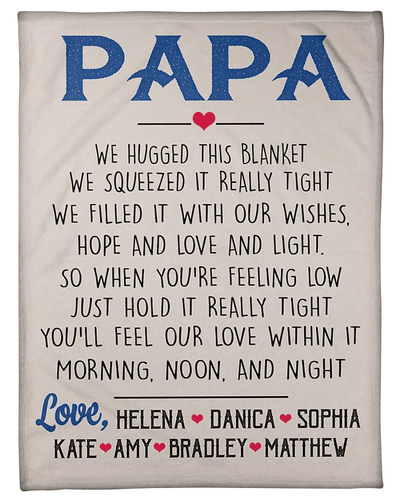 Personalized Dad Papa Grandpa Throw Blanket Gift For Dad Grandpa Papa Fathers Day Birthday Anniversary Gift For Him
