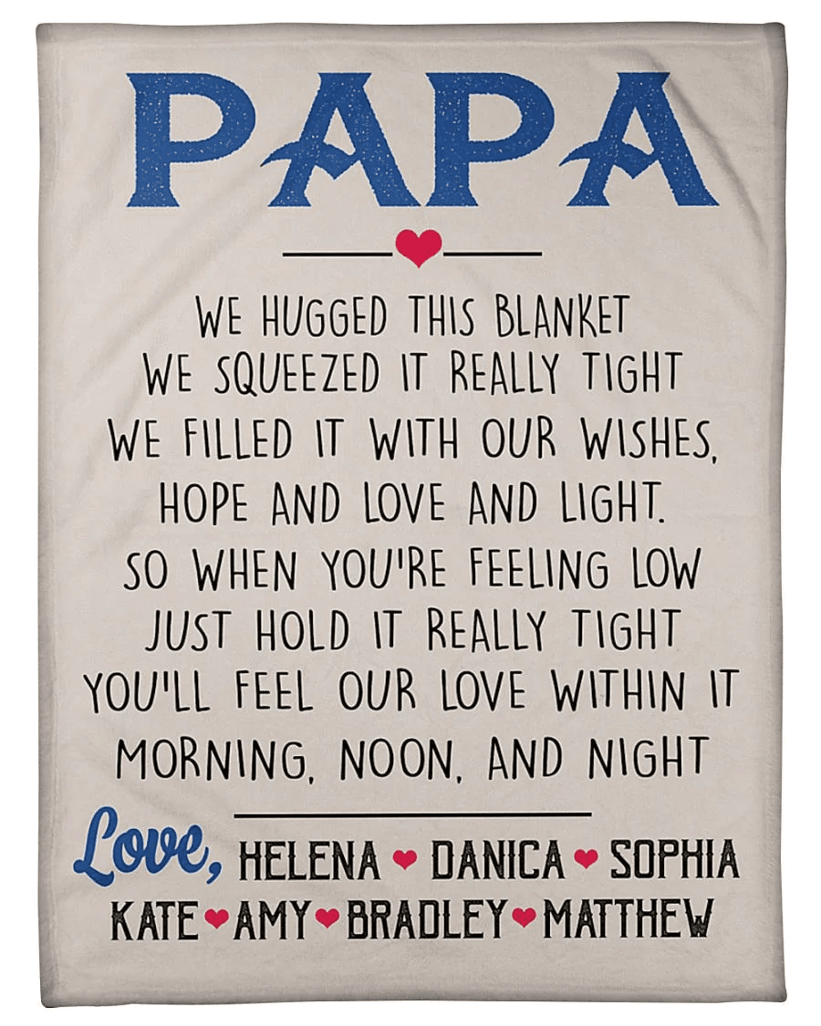 Personalized Dad Papa Grandpa Throw Blanket Gift For Dad Grandpa Papa Fathers Day Birthday Anniversary Gift For Him