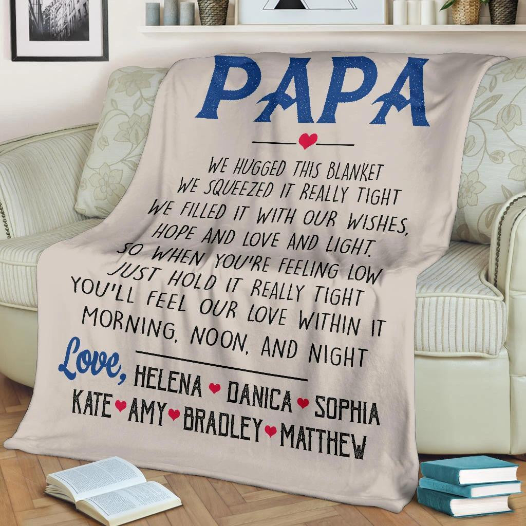 Personalized Dad Papa Grandpa Throw Blanket Gift For Dad Grandpa Papa Fathers Day Birthday Anniversary Gift For Him