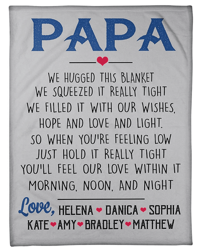 Personalized Dad Papa Grandpa Throw Blanket Gift For Dad Grandpa Papa Fathers Day Birthday Anniversary Gift For Him