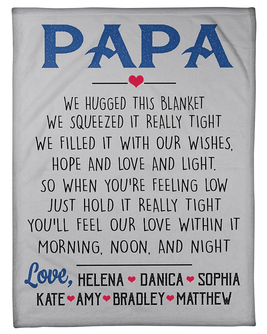 Personalized Dad Papa Grandpa Throw Blanket Gift For Dad Grandpa Papa Fathers Day Birthday Anniversary Gift For Him