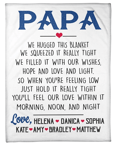 Personalized Dad Papa Grandpa Throw Blanket Gift For Dad Grandpa Papa Fathers Day Birthday Anniversary Gift For Him