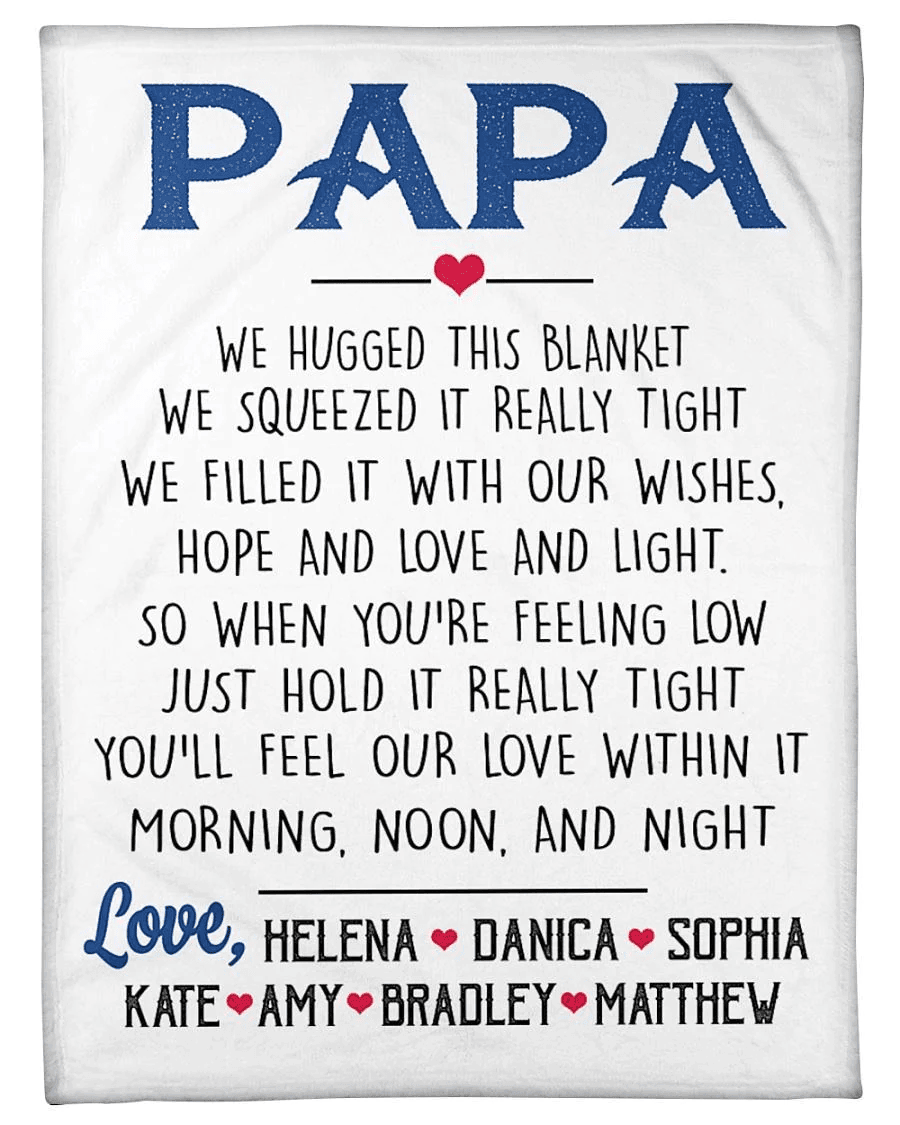 Personalized Dad Papa Grandpa Throw Blanket Gift For Dad Grandpa Papa Fathers Day Birthday Anniversary Gift For Him