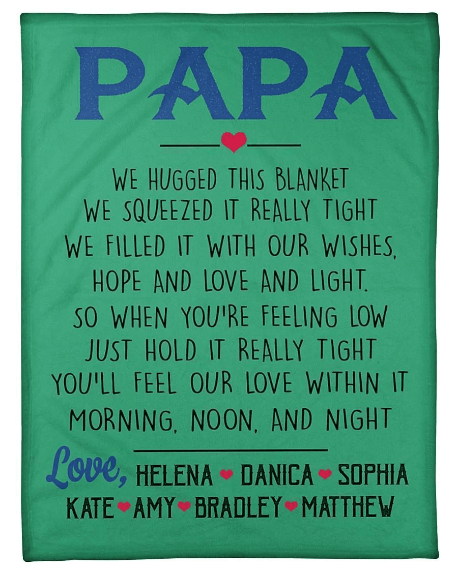 Personalized Dad Papa Grandpa Throw Blanket Gift For Dad Grandpa Papa Fathers Day Birthday Anniversary Gift For Him