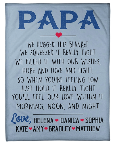 Personalized Dad Papa Grandpa Throw Blanket Gift For Dad Grandpa Papa Fathers Day Birthday Anniversary Gift For Him