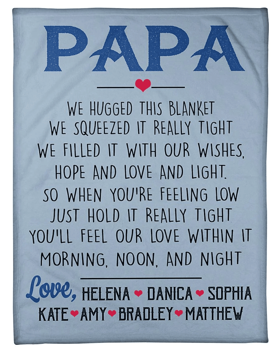 Personalized Dad Papa Grandpa Throw Blanket Gift For Dad Grandpa Papa Fathers Day Birthday Anniversary Gift For Him