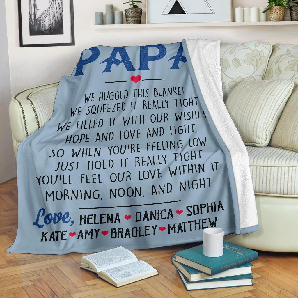 Personalized Dad Papa Grandpa Throw Blanket Gift For Dad Grandpa Papa Fathers Day Birthday Anniversary Gift For Him