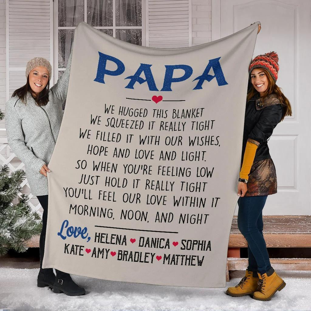 Personalized Dad Papa Grandpa Throw Blanket Gift For Dad Grandpa Papa Fathers Day Birthday Anniversary Gift For Him