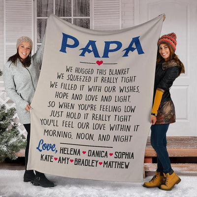 Personalized Dad Papa Grandpa Throw Blanket Gift For Dad Grandpa Papa Fathers Day Birthday Anniversary Gift For Him