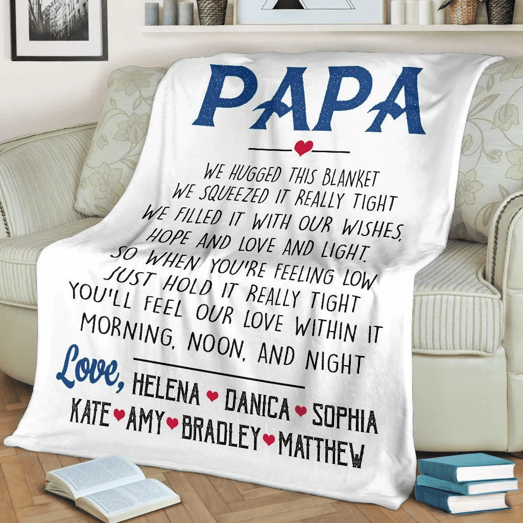 Personalized Dad Papa Grandpa Throw Blanket Gift For Dad Grandpa Papa Fathers Day Birthday Anniversary Gift For Him