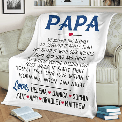 Personalized Dad Papa Grandpa Throw Blanket Gift For Dad Grandpa Papa Fathers Day Birthday Anniversary Gift For Him