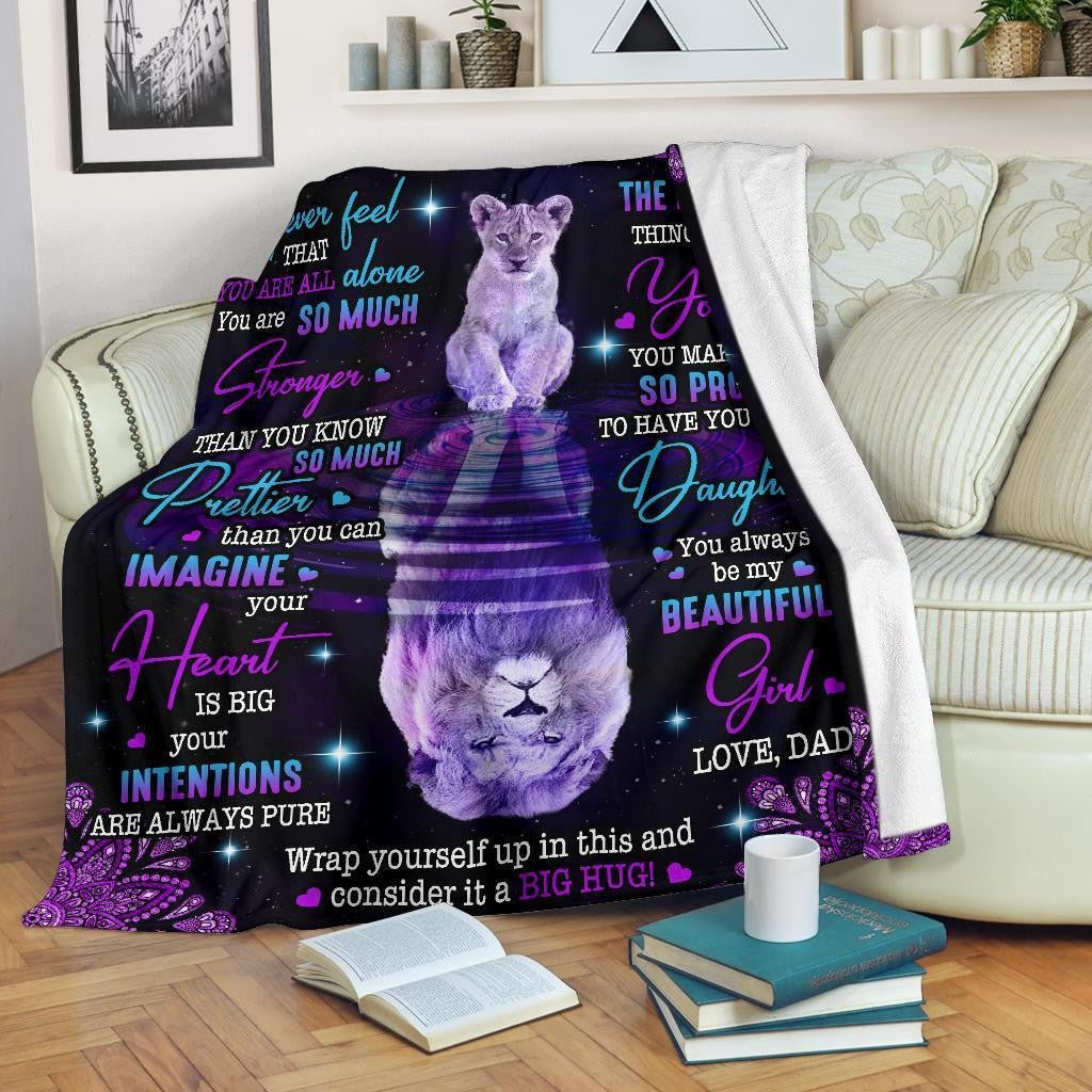 To My Daughter - You Always Be My Beautiful Girl Lion Blanket