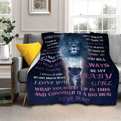 Daughter Gift from Dad Birthday Gifts from Lion Father Blanket to My Daughter