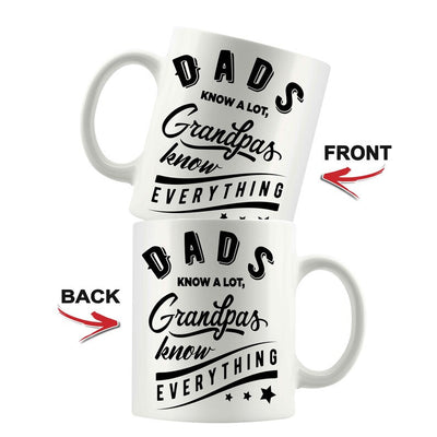 Dads Knows A Lot Grandpa's Know Everything, Mug For Grandpa Gift For Father's Day Ceramic Coffee Mug For Grandpa From Grandkids Gift For Him
