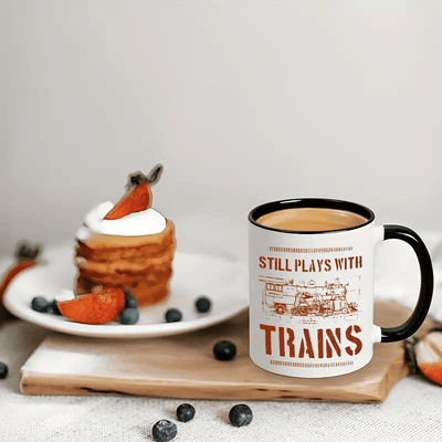 Still Play With Train Ceramic Mug For Train Lovers