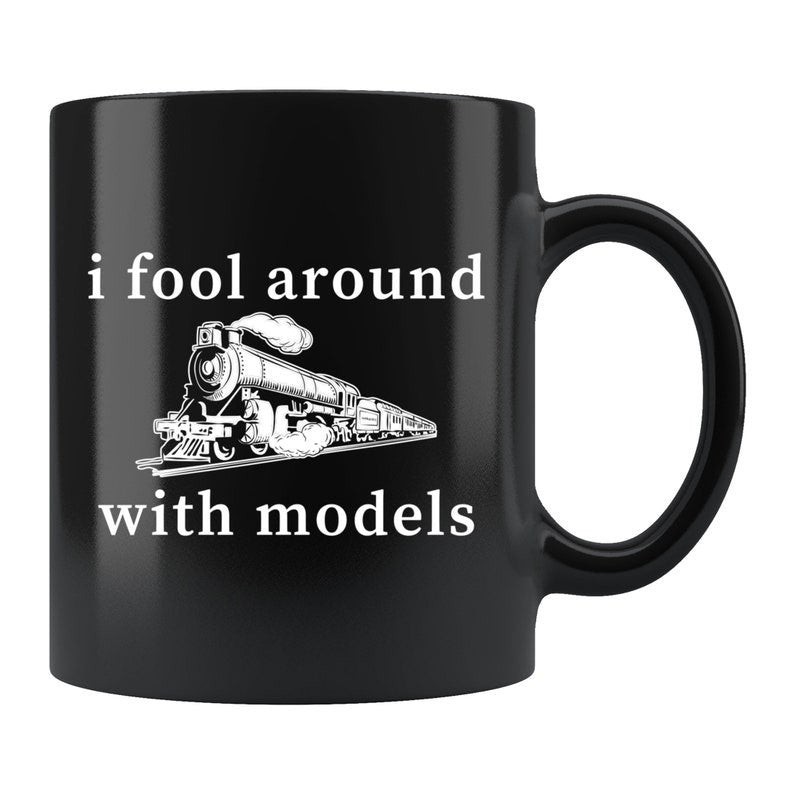 Model Train Black Mug Gift For Train Fan