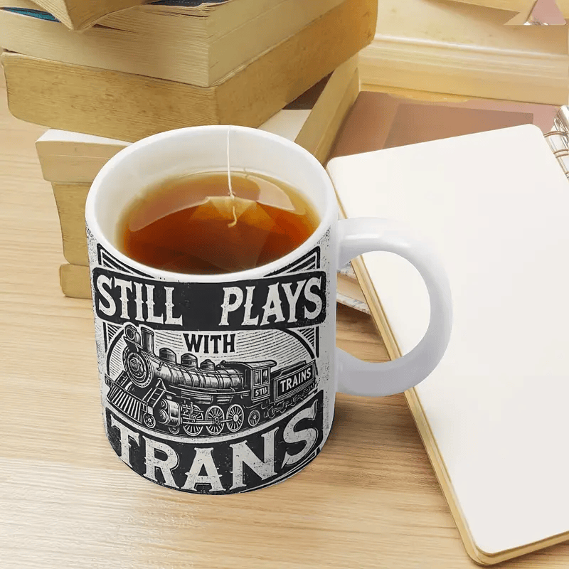 Train-Themed 11oz Ceramic Mug Perfect for Train Lovers