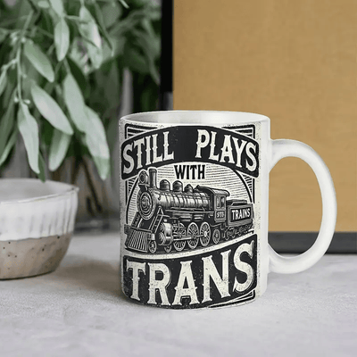 Train-Themed 11oz Ceramic Mug Perfect for Train Lovers