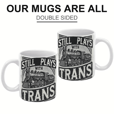Train-Themed 11oz Ceramic Mug Perfect for Train Lovers