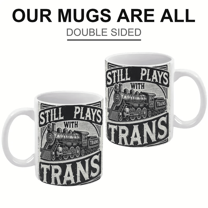Train-Themed 11oz Ceramic Mug Perfect for Train Lovers