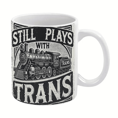 Train-Themed 11oz Ceramic Mug Perfect for Train Lovers