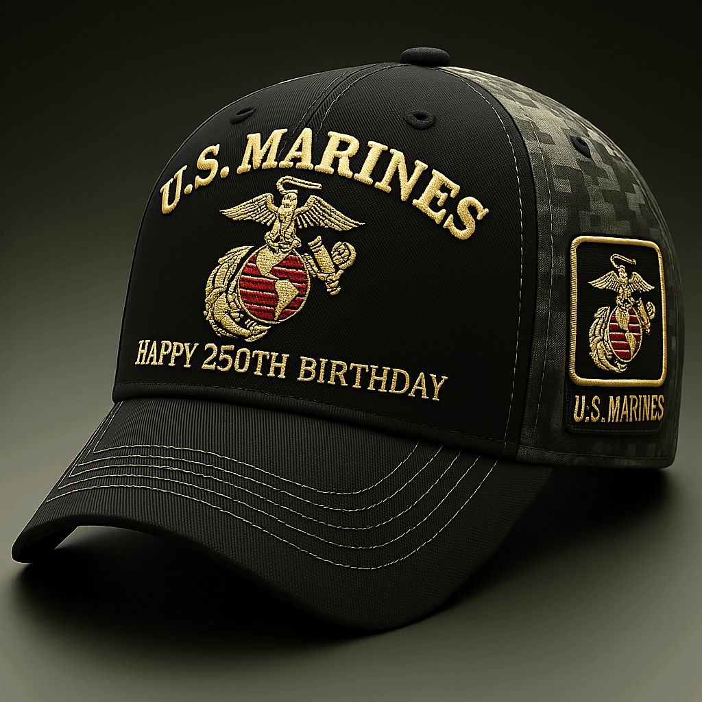 U.S. Marines 250th Anniversary 3D Cap - Western Gift for Men