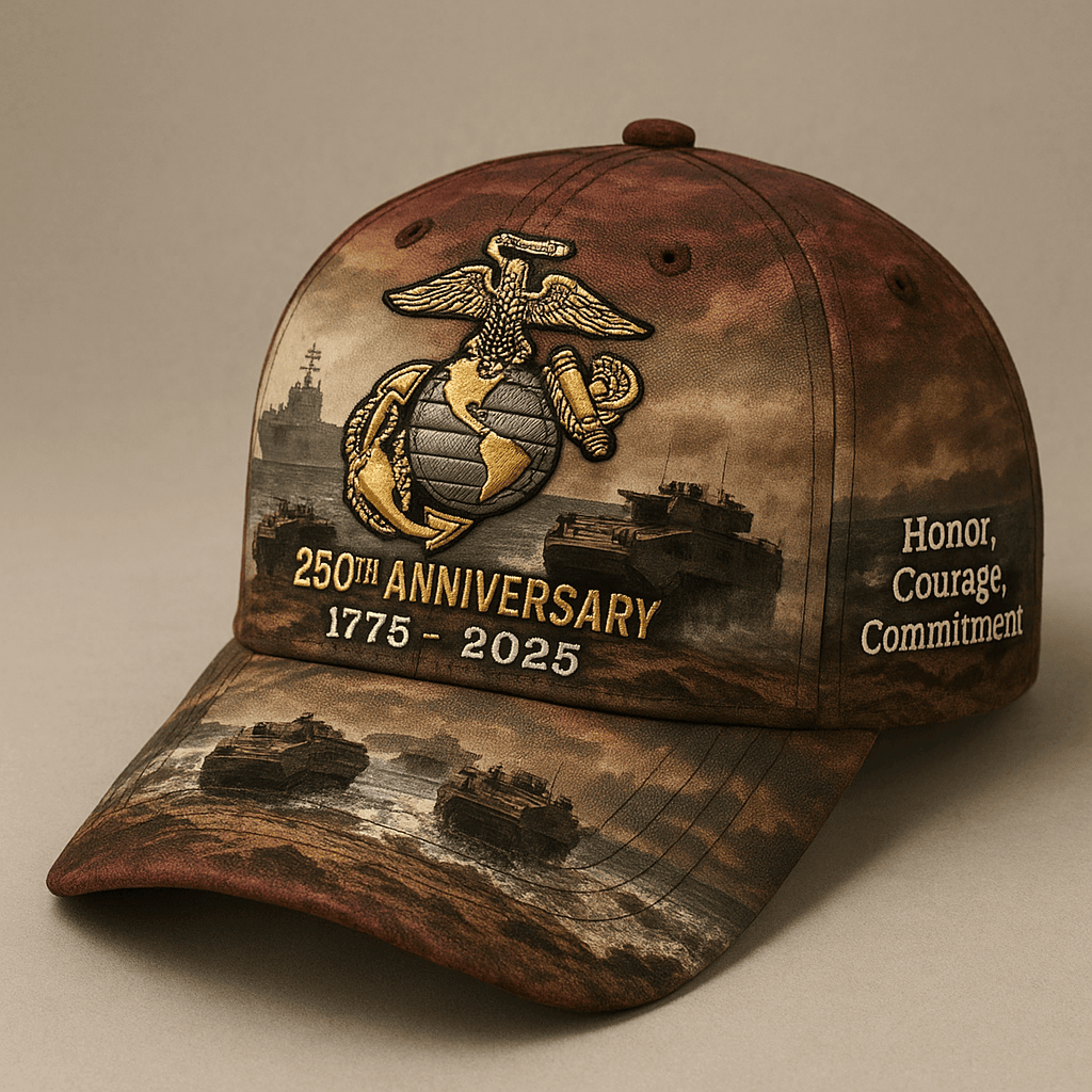 USMC Amphibious Legacy 250th Anniversary Embroidered Cap - Gift for Men and Women