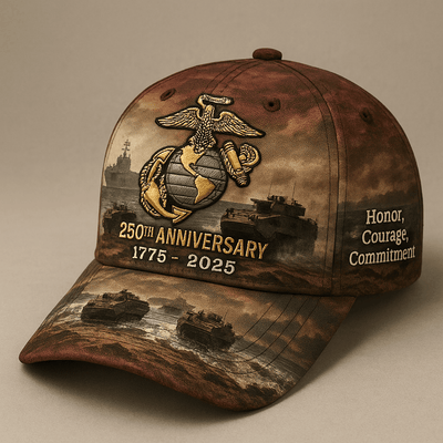 USMC Amphibious Legacy 250th Anniversary Embroidered Cap - Gift for Men and Women