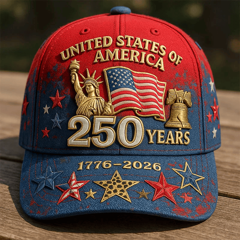 US 250th Anniversary Printed Casual Hat, Statue of Liberty Patriotic Hat, Perfect Hat for Patriotic Americans