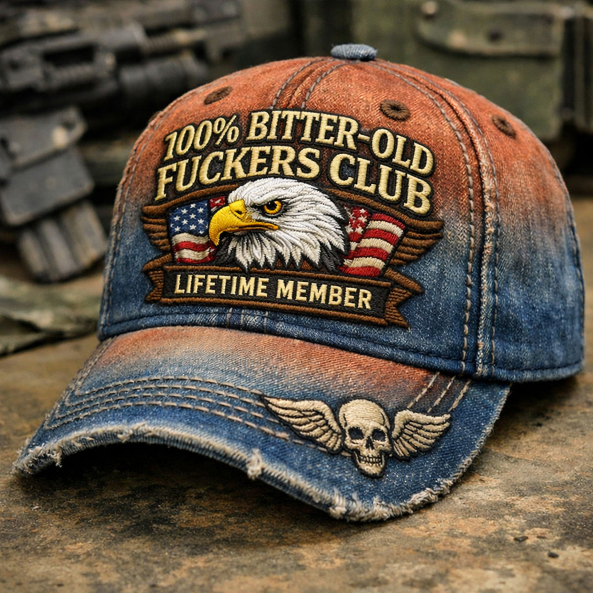Old Fuckers Club Printed Hat, Vintage Distressed Trucker Cap Lifetime Member, Funny Gift for Men Dad Husband