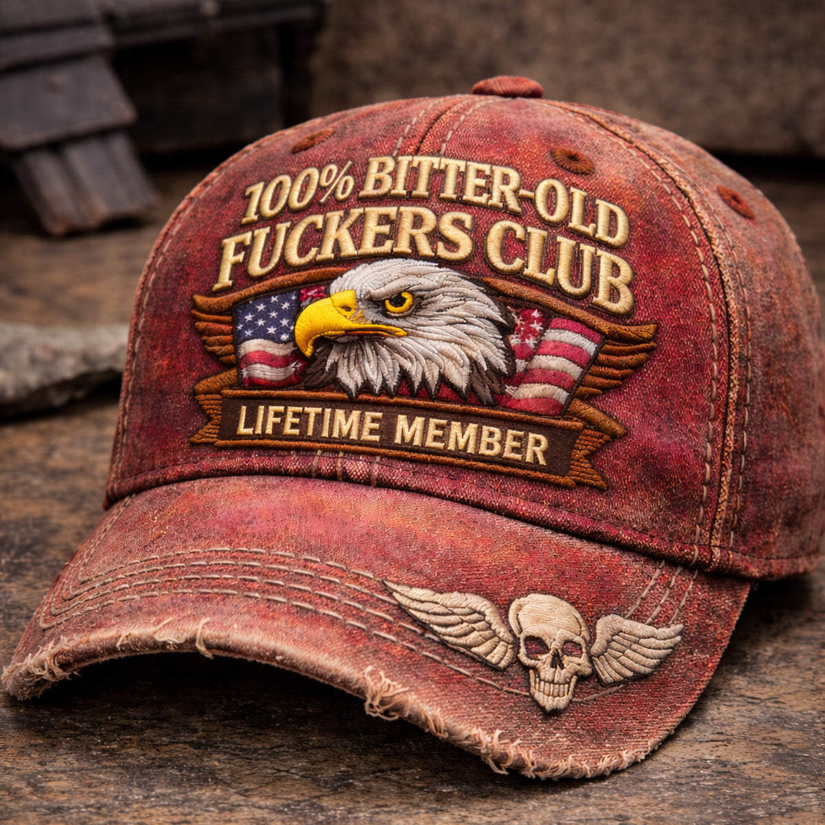 Old Fuckers Club Printed Hat, Vintage Distressed Trucker Cap Lifetime Member, Funny Gift for Men Dad Husband