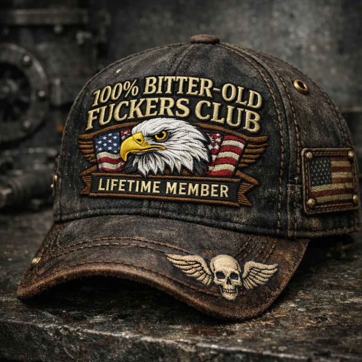 Old Fuckers Club Printed Hat, Vintage Distressed Trucker Cap Lifetime Member, Funny Gift for Men Dad Husband