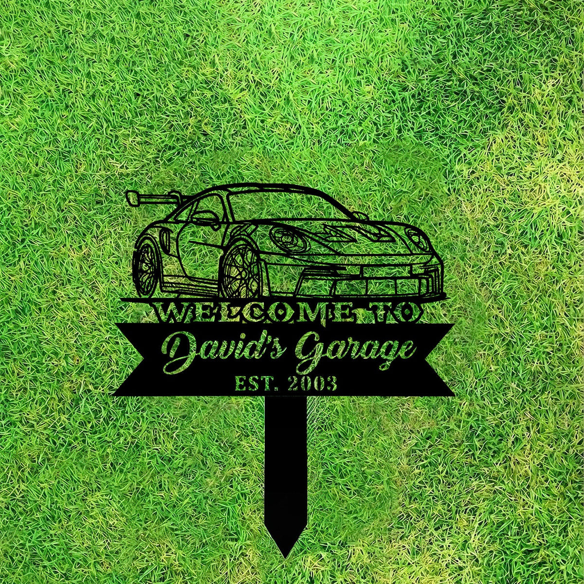911 992 GT3 RS Angle Silhouette Metal Wall Art, Personalized Porsche Car Decor, Custom Name Garage Sign, Gift for Men Dad Husband