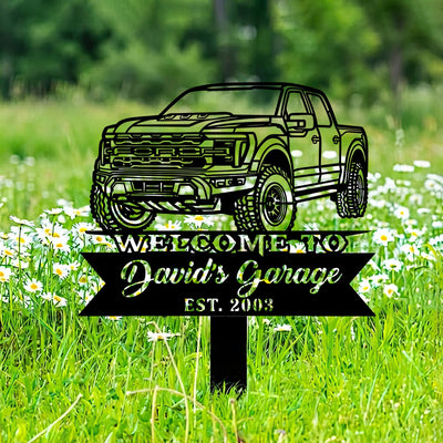 2024 Raptor R Perspective Metal Car Silhouette Sign, Ford Truck Wall Art, Custom Name Garage Decor, Gift for Men Dad Husband