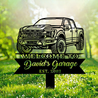 2024 Raptor R Perspective Metal Car Silhouette Sign, Ford Truck Wall Art, Custom Name Garage Decor, Gift for Men Dad Husband