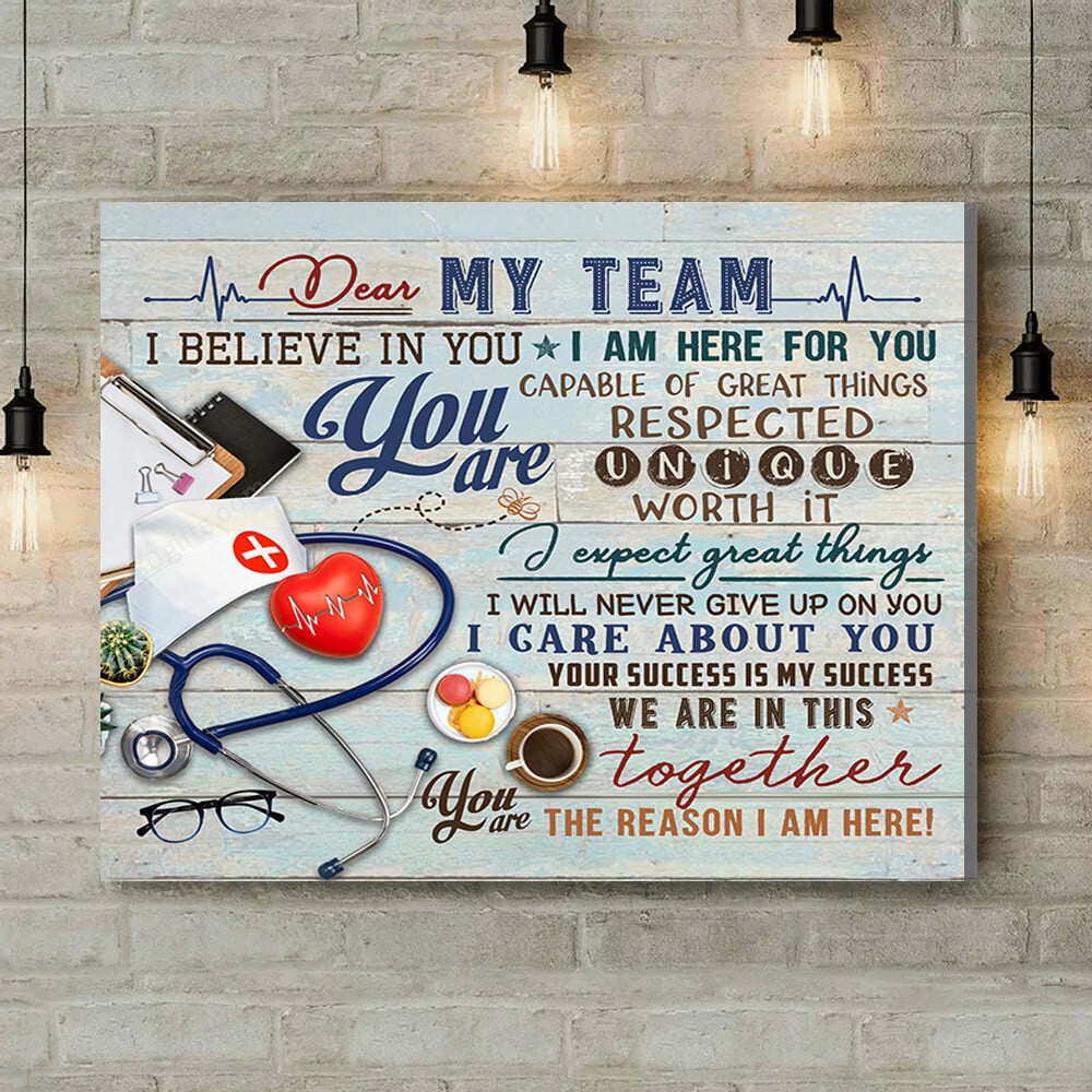 Office Sign, Office Desk Decor, Office Space Sign, Coworker Gift Nurse Dear My Team Canvas Print Office Decor