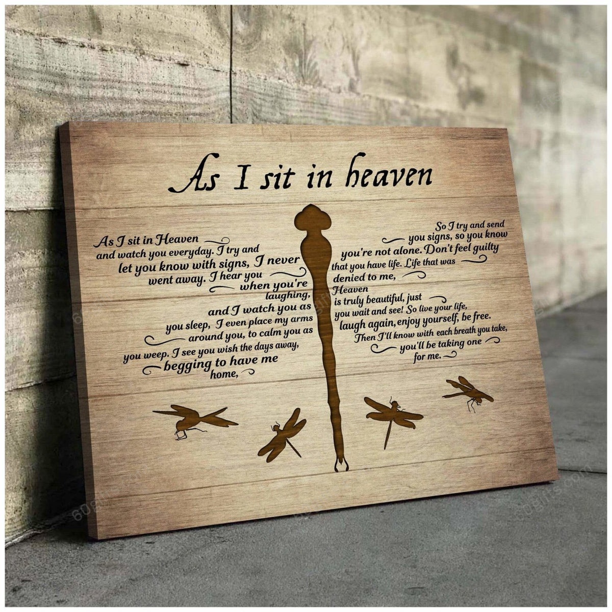 Personalized Name Housewarming Gifts As I Sit In Heaven Dragonfly Customized Memorial Decor Canvas Print