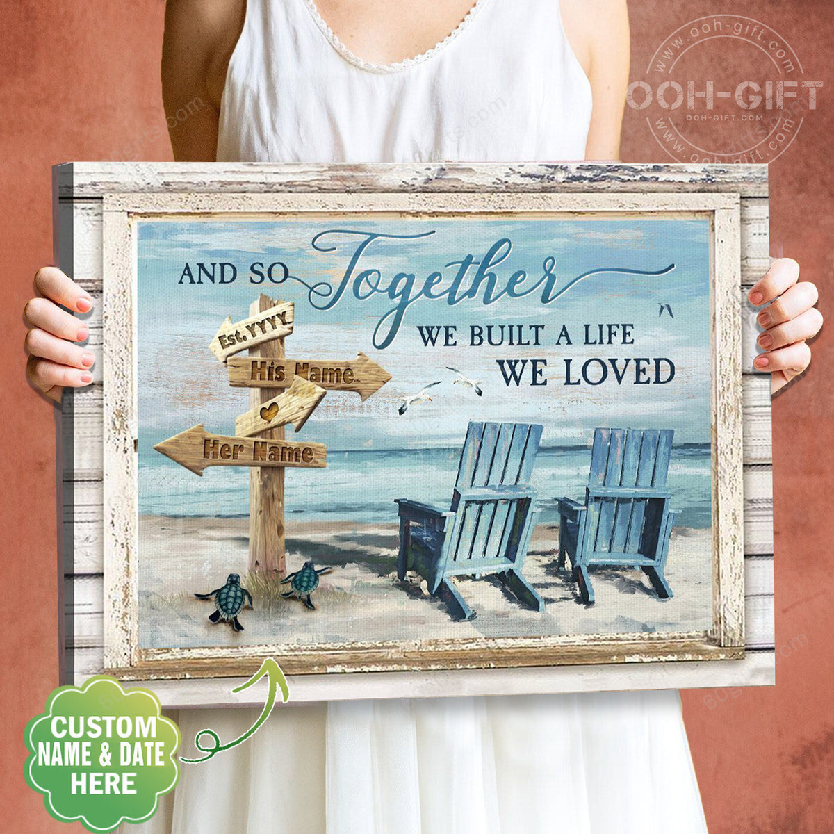 Personalized Name Valentine's Day Gifts And So Together Anniversary Wedding Present Customized Beach Canvas Print