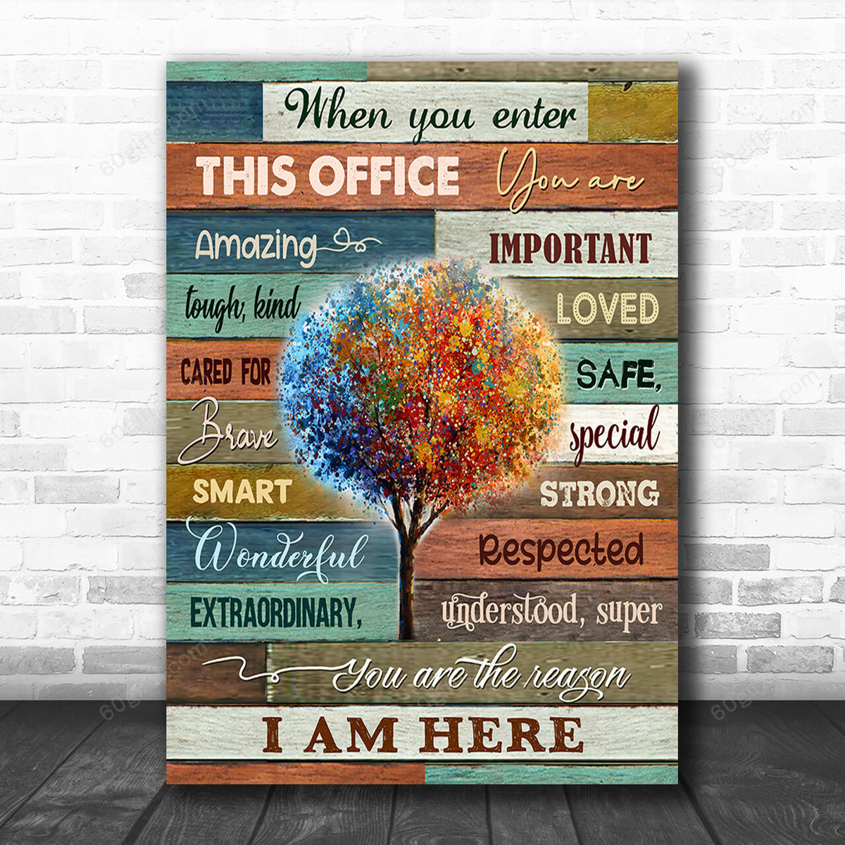 Office Sign, Office Desk Decor, Office Space Sign, Coworker Gift Office Color Tree Canvas Print Office Decor
