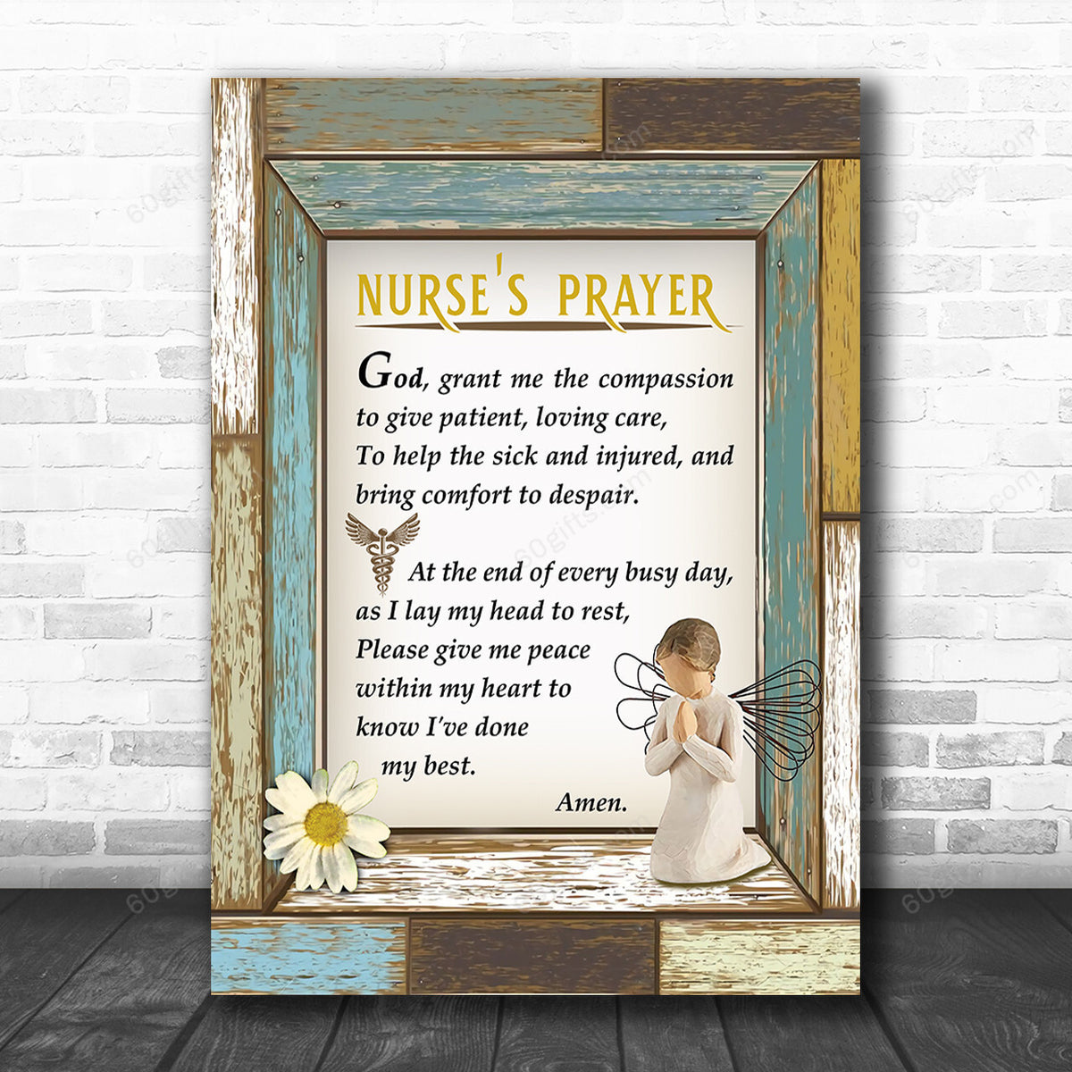 Office Sign, Office Desk Decor, Office Space Sign, Coworker Gift Nurse's Prayer Nurse Canvas Print Office Decor