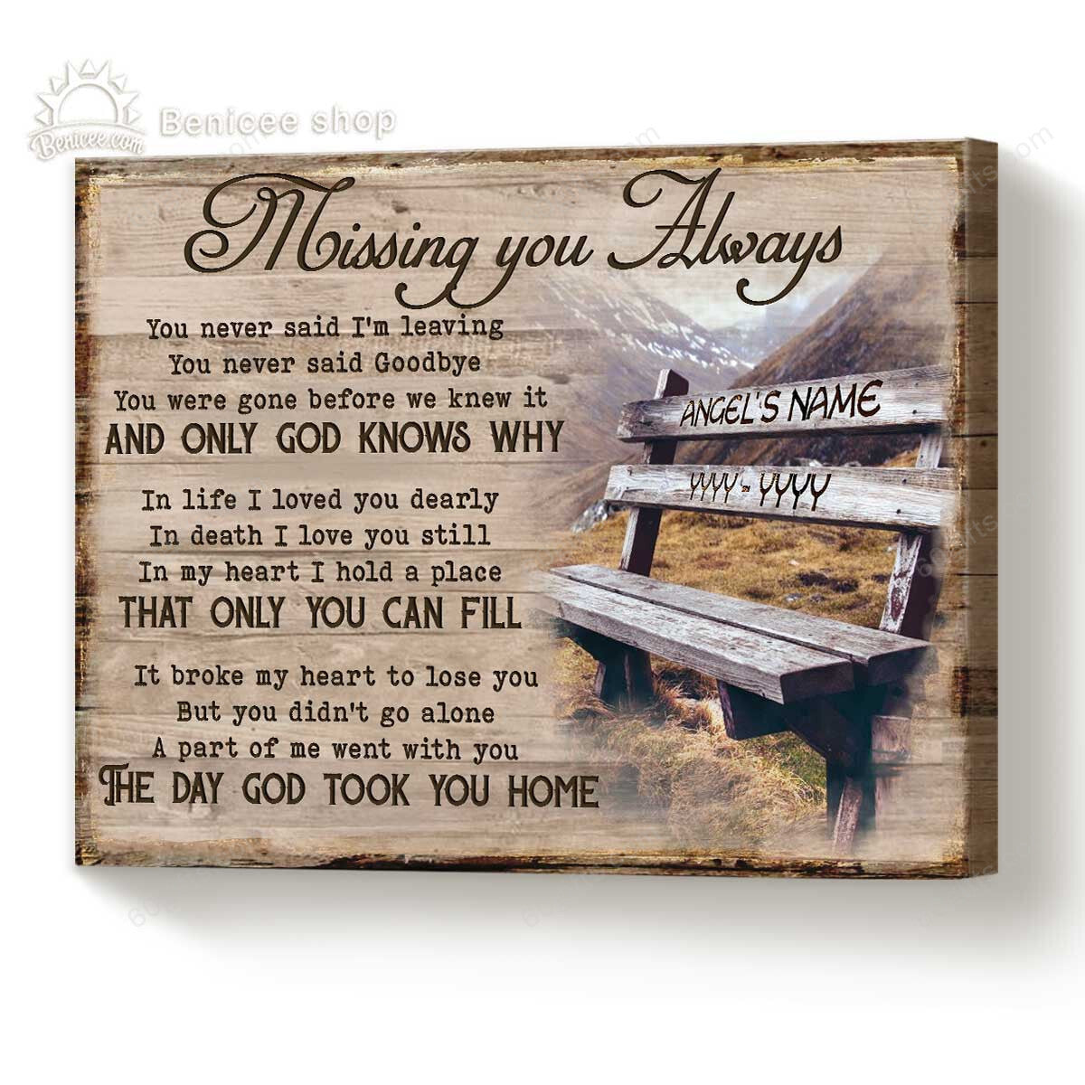 Personalized Name Housewarming Gifts Missing You Customized Memorial Decor Canvas Print
