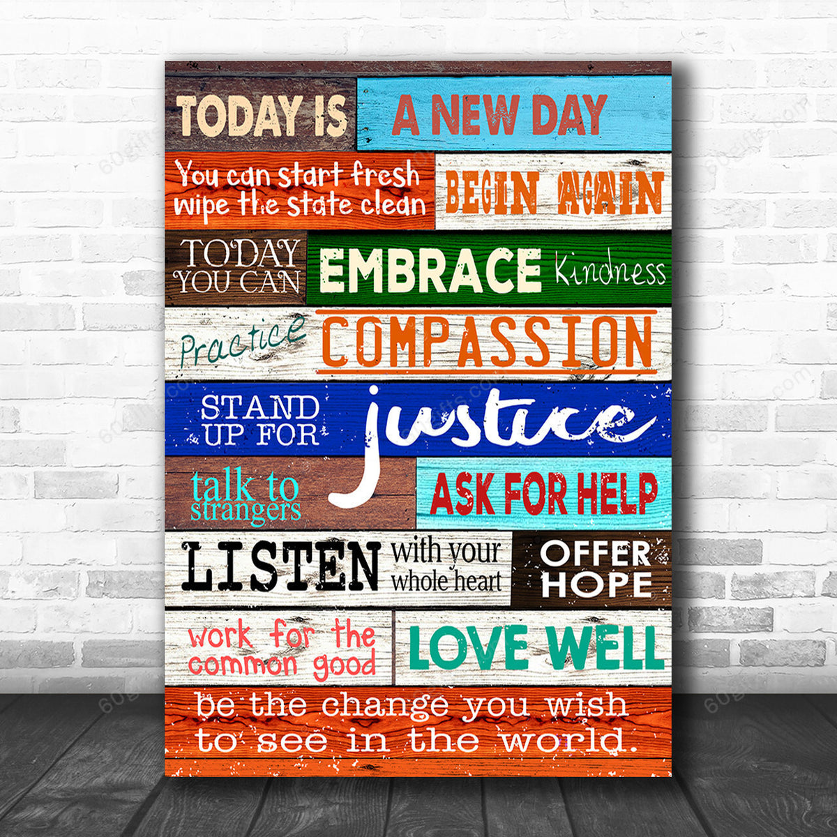 Office Sign, Office Desk Decor, Office Space Sign, Coworker Gift Today Is A New Day Social Worker Canvas Print Office Decor
