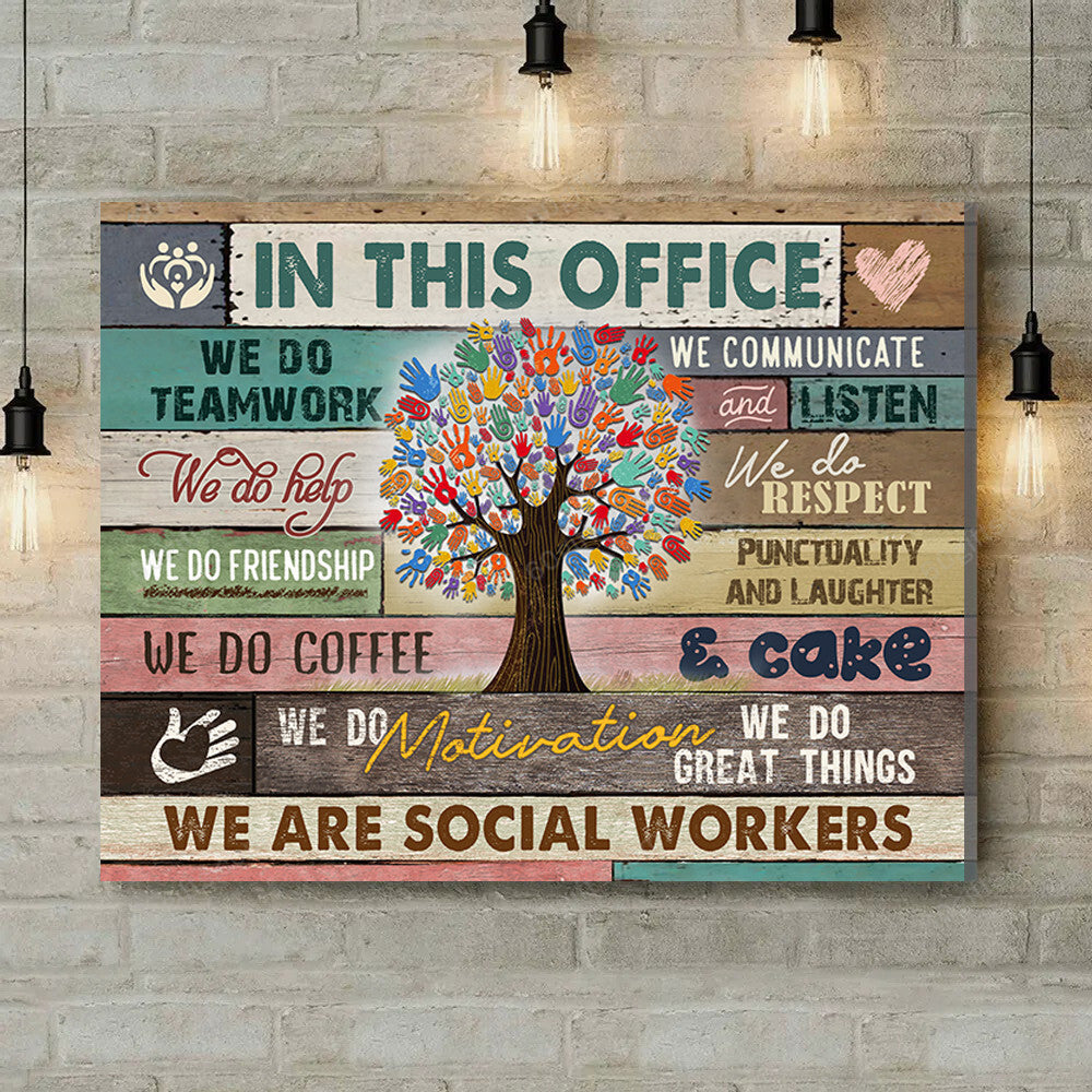 Office Sign, Office Desk Decor, Office Space Sign, Coworker Gift In This Office Social Worker Canvas Print Office Decor