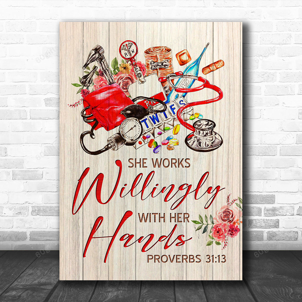 Office Sign, Office Desk Decor, Office Space Sign, Coworker Gift She Works Willingly Nurse Canvas Print Office Decor
