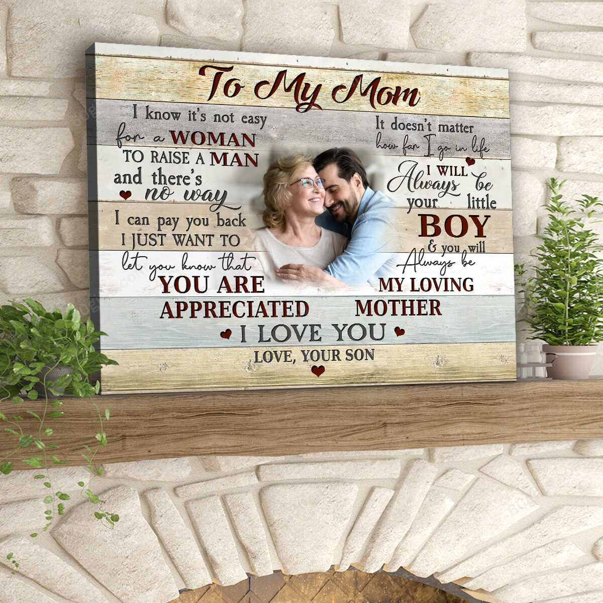 Customized Name And Photo Gift For Mom From Son I Know Personalized Canvas Print Frames
